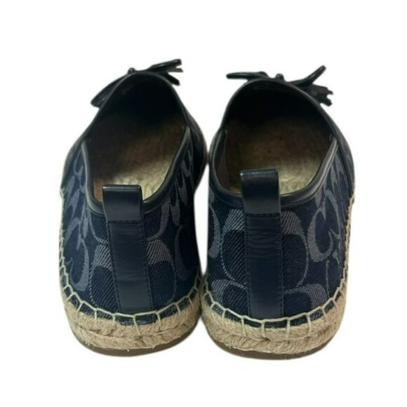COACH Denim Carson Signature Espadrille Blue Flats Size 9.5 NIB - Picture 7 of 8